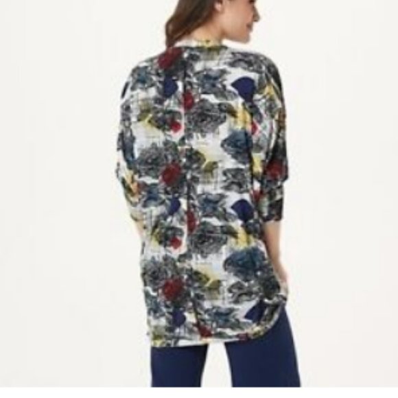 Truth + Style Printed Open Front Bat Wing Cardigan  11796 - Picture 2 of 3